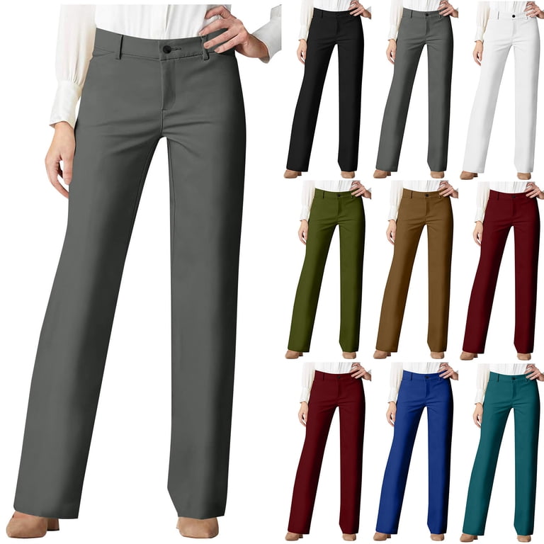 mid rise flare dress pants Mid-Rise Flare Stretch Wool-Blend Pant