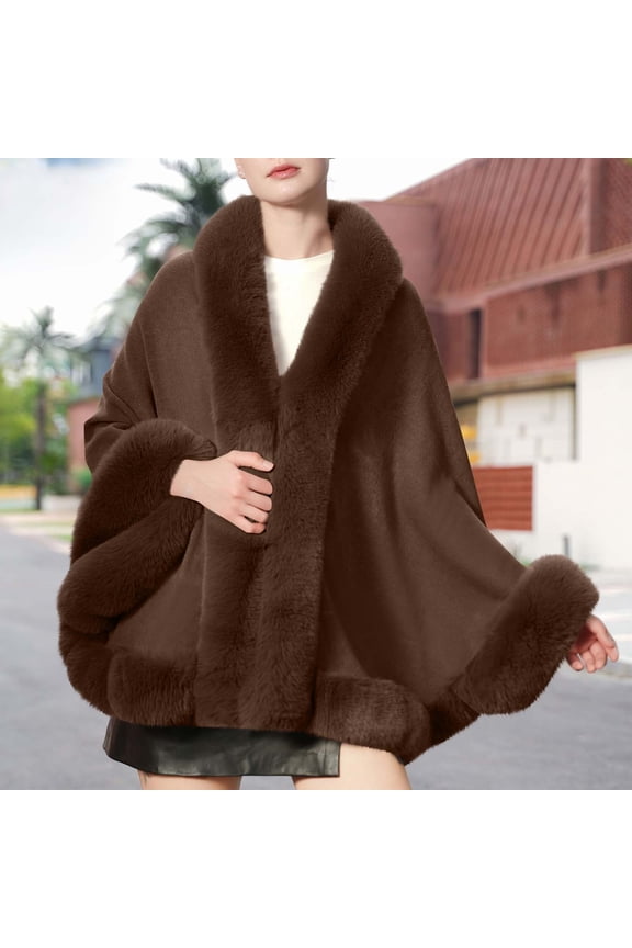 Elegant Faux Fox Fur Collar Knitted Cardigan Shawl Bride Wedding Party Shawl Cloak Coat