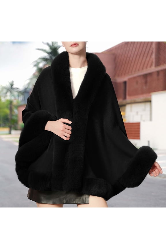 Elegant Faux Fox Fur Collar Knitted Cardigan Shawl Bride Wedding Party Shawl Cloak Coat