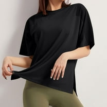 HongQid Fitness Tops for Women Loose Fit Breathable Activewear Cool Quick Dry Gym Athletic Tee Tops