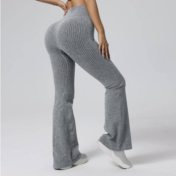 HongQid High Waisted Flare Leggings for Women Tummy Control Butt Lifting Workout Yoga Wide Leg Pants