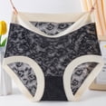thumbnail image 1 of HongQid High Waisted Underwear for Women Lace Trimmed Cotton Panties Full Coverage Women's Briefs, 1 of 8