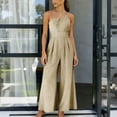 thumbnail image 1 of HongQid Jumpsuits For Women Dressy Sleeveless One Shoulder Wide Leg Rompers With Pockets Summer Outfits, 1 of 9