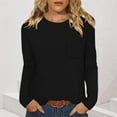 thumbnail image 1 of HongQid Long Sleeve Shirts for Women Waffle Knit Trendy Fall Fashion Dressy Fall Winter Spring Casual Blouses Teacher Outfits,Black, 1 of 7