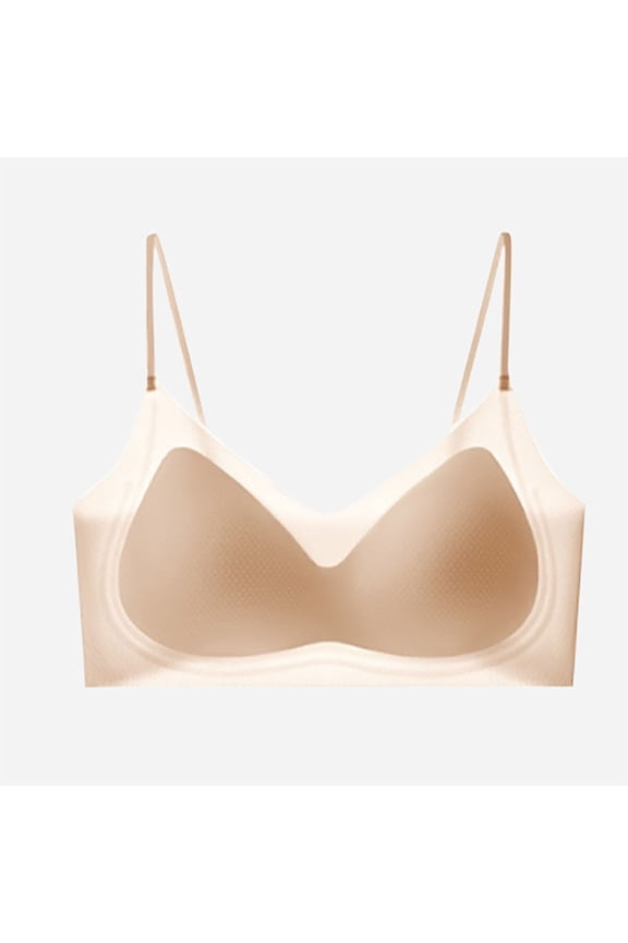 Mesh Bras for Women with Spaghetti Adjustable Straps No Underwire Seamless Soft Everyday Thin Bralettes Beige M