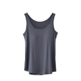 thumbnail image 1 of HongQid Modal Soft Sleeveless Shirts for Women Crew Neck Yoga Tee Summer Flowy Tank Tops with Chest Padded, 1 of 5