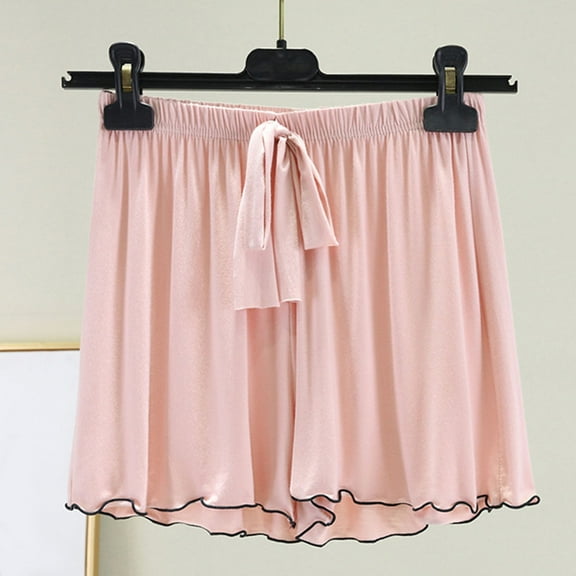 HongQid Pajama Short Women Modal Cotton Lounge Short Comfy Casual Pajama Shaort with Elastic Waistband Pink XL