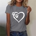 thumbnail image 1 of HongQid Paw Love Shirt Dog Lover Shirts for Women Paw Print Heart Tee Shirt Cute Dog Mom Short Sleeve Tee Tops, 1 of 4