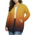 thumbnail image 1 of HongQid Plus Size Cardigan for Women Solid Color Open Front Cardigans Long Sleeve Tops, 1 of 5