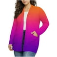 thumbnail image 1 of HongQid Plus Size Cardigan for Women Solid Color Open Front Cardigans Long Sleeve Tops, 1 of 5