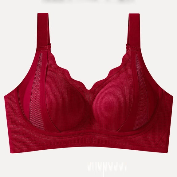 HongQid Push Up Bra for Women, Full Coverage Bras Smoothing Seamless No Underwire T-Shirt Bras