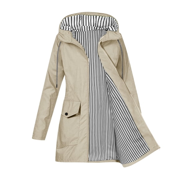 HongQid Rain Jackets for Women Waterproof Rain Coats with Hood Lightweight Windbreaker Outdoor Womens Raincoats