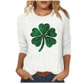 thumbnail image 1 of HongQid Saint Patrick's Day Shirts 3/4 Sleeve Women Funny Graphic Print Irish T Shirt Spring Summer Casual Crew Neck Tee Tops, 1 of 5
