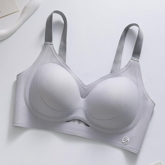 HongQid Seamless Mastectomy Bra for Women, Pocket Post-Surgery Bra with Support Pads Comfort Lift Daily Bralettes V-Neck