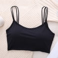 thumbnail image 1 of HongQid Seamless Padded Sports Bra for Women Strappy Wirefree Brami Ribbed Crop Tank Tops T-Shirt Bra Black L, 1 of 6