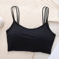 thumbnail image 1 of HongQid Seamless Padded Sports Bra for Women Strappy Wirefree Brami Ribbed Crop Tank Tops T-Shirt Bra Black XL, 1 of 6
