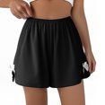 thumbnail image 1 of HongQid Soft Lounge Shorts for Women Elastic Waist Casual Sleepwear Lightweight Cozy Pajama Bottom Black 4XL, 1 of 4