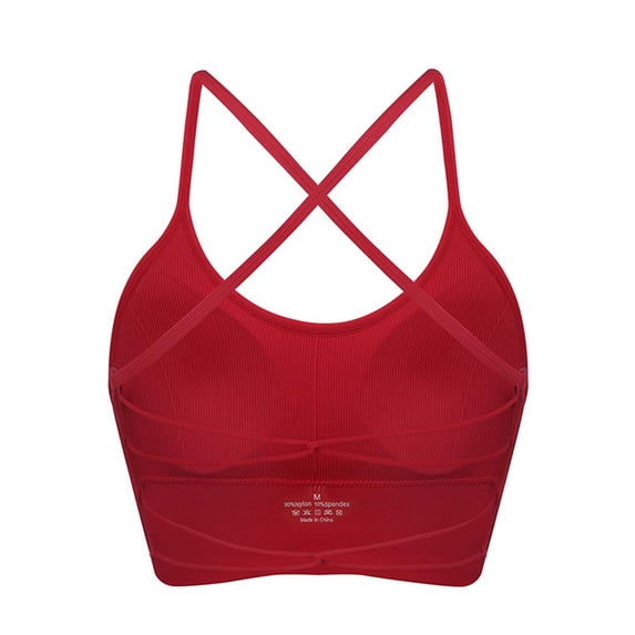 HongQid Sports Bras for Women, High Impact Push Up Criss Cross Back Padded Strappy Fitness Running Sports Yoga Bras