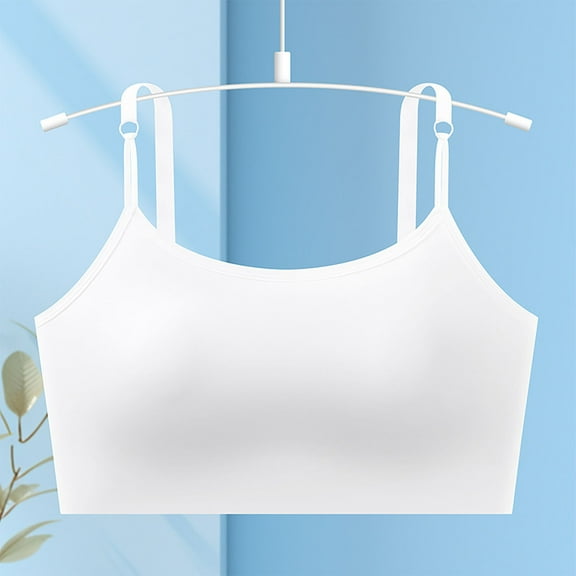 HongQid Sports Cami Bras T-Shirt Bra for Women - Basic Scoop-Neck Padded Seamless Bras with No Underwire White XL