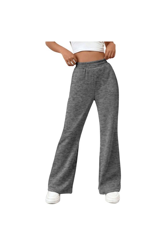 Sweat Pants for Women Exposed Pockets Lounge Sweatpants Straight Leg Pants