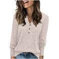 thumbnail image 1 of HongQid Sweaters for Women Fashion Long Sleeve Tops Pullover V Neck Casual Loose Sweatshirt, 1 of 8