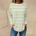 thumbnail image 1 of HongQid Sweatshirts for Women Striped Crewneck Long Sleeve Shirts Tunic Tops for Fall Fashion, 1 of 5