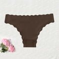 thumbnail image 1 of HongQid Thong for Women, Seamless No Show Lace Bikini Underwear, Ladies Breathable Comfort Panties Soft Laser Cut Undies Brown L, 1 of 3