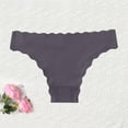 thumbnail image 1 of HongQid Thong for Women, Seamless No Show Lace Bikini Underwear, Ladies Breathable Comfort Panties Soft Laser Cut Undies Gray XL, 1 of 3