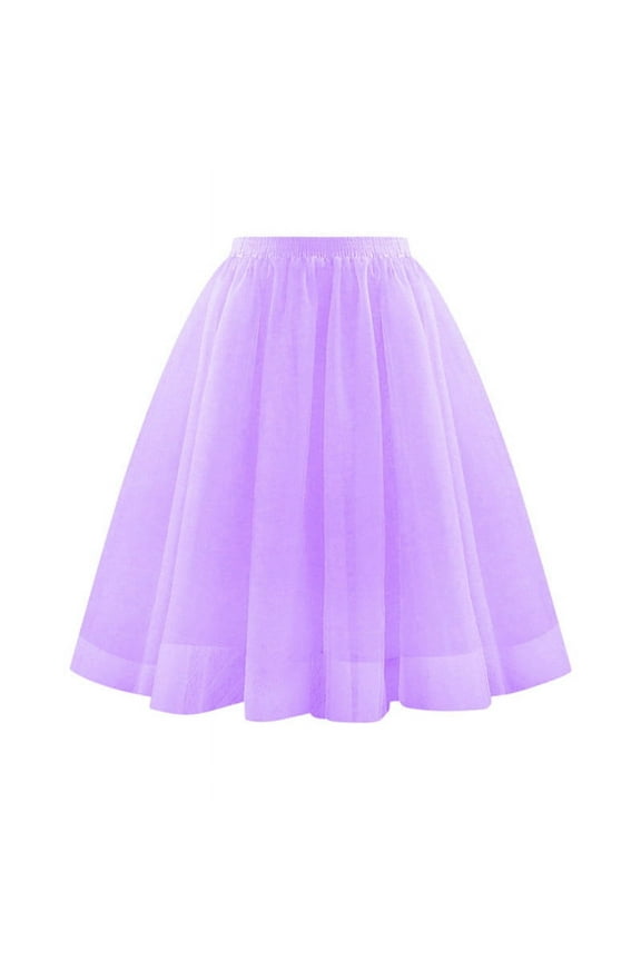 Tulle Skirts for Women Midi Long Fairy Skirt Tutu A-Line Mesh Layered High Elastic Waist Skirts
