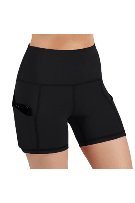 Tummy Control Biker Shorts Women with Pockets Gym Shorts High Waisted Yoga Running Compression Shorts Spandex