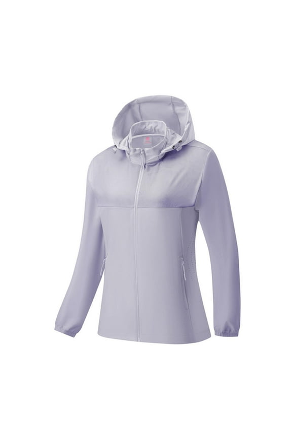 UPF 50 Hoodie for Women, Removable Hooded Long Sleeve Fishing Hiking Cycling Jacket, Breathable Moisture Wicking