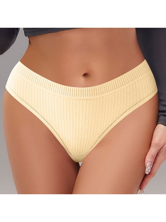 Underwear for Women Low Rise Ribbed Hipster Breathable Soft Womens Bikini Panties Cheeky