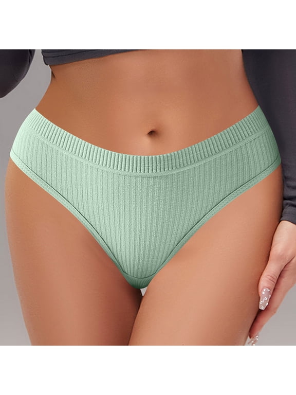 Underwear for Women Low Rise Ribbed Hipster Breathable Soft Womens Bikini Panties Cheeky