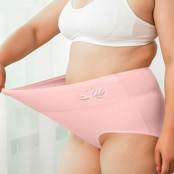 HongQid Underwear for Women Plus Sized High Rise Ribbed Hipster Breathable Soft Womens Bikini Panties Cheeky