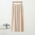 thumbnail image 1 of HongQid Wide Leg Pants for Women Loose Elastic Pants Long Casual Pants with Pockets Beige 4XL, 1 of 3