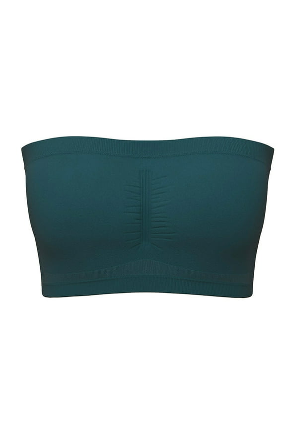 Women Bandeau Bra Tube Top Cleavage Cover Elastic Strapless with Sponge Pad No Underwire Bra for Daily Favor Army Green 6XL