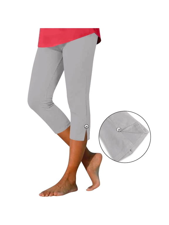Women Capris High Waist Yoga Pants - Hollow Out Comfy Stretchy Seamless Leggings Workout Compression Capri Pants
