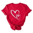thumbnail image 1 of HongQid Women Short Sleeve Love Heart Graphic Funny Cute T Shirts Tee Casual Summer Tops Red Valentines(Gift Ideas), 1 of 5