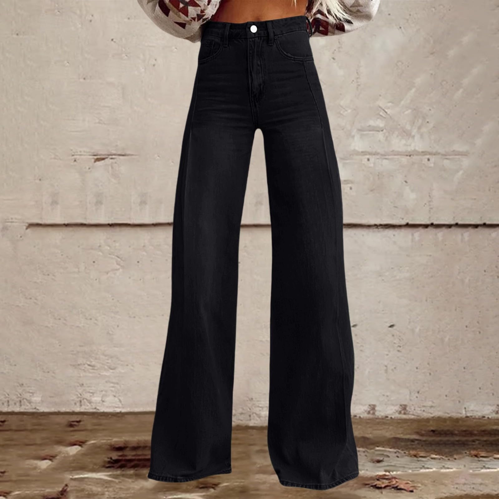 HongQid Women Y2k High Rise Baggy Jeans Loose Fit Boyfriend Straight ...
