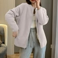 thumbnail image 1 of HongQid Women's Bomber Sherpa Lined Soft Fleece Jacket Full Zip Coat Casual Winter Warm Jackets with Pockets, 1 of 3