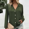 thumbnail image 1 of HongQid Women's Button Down Shirts Dress Shirts Work Blouses Casual V Neck Tops, 1 of 6