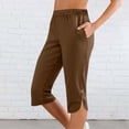thumbnail image 1 of HongQid Women's Capri Pants Knee Length Loose Soft Drawstring Cropped Sweatpants Causal Lounge Yoga Pants Elastic Waist with Pockets, 1 of 7