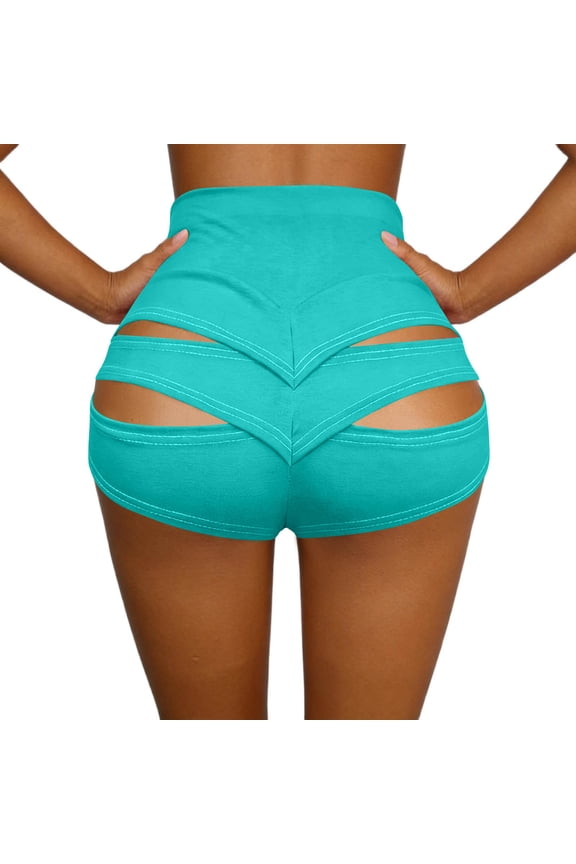 Women's Cut Out Yoga Shorts Scrunch Booty Hot Pants High Waist Gym Workout Active Butt Lifting Sports Leggings