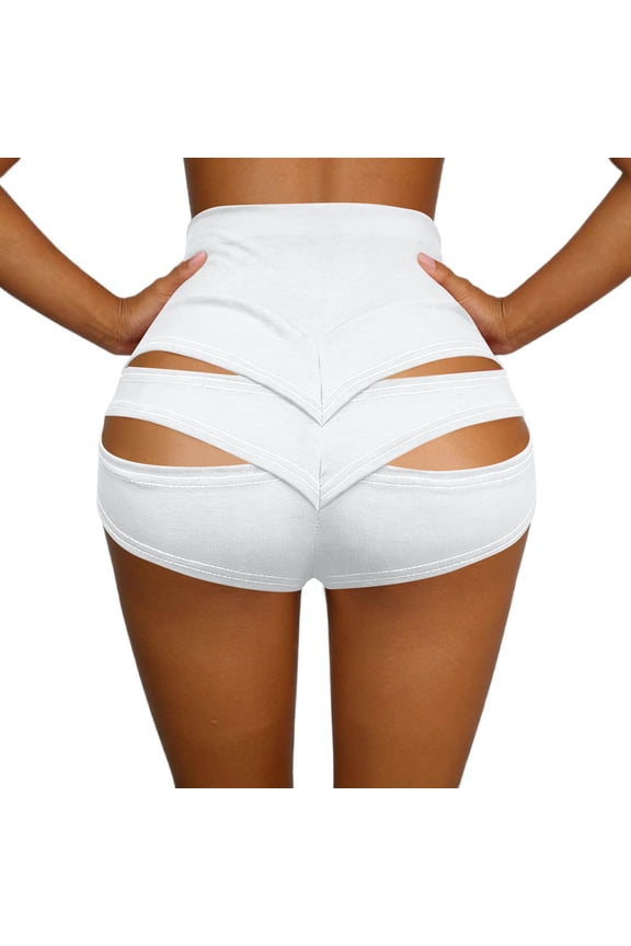 Women's Cut Out Yoga Shorts Scrunch Booty Hot Pants High Waist Gym Workout Active Butt Lifting Sports Leggings