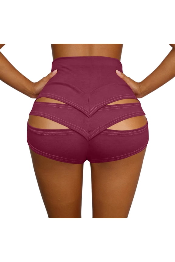 Women's Cut Out Yoga Shorts Scrunch Booty Hot Pants High Waist Gym Workout Active Butt Lifting Sports Leggings