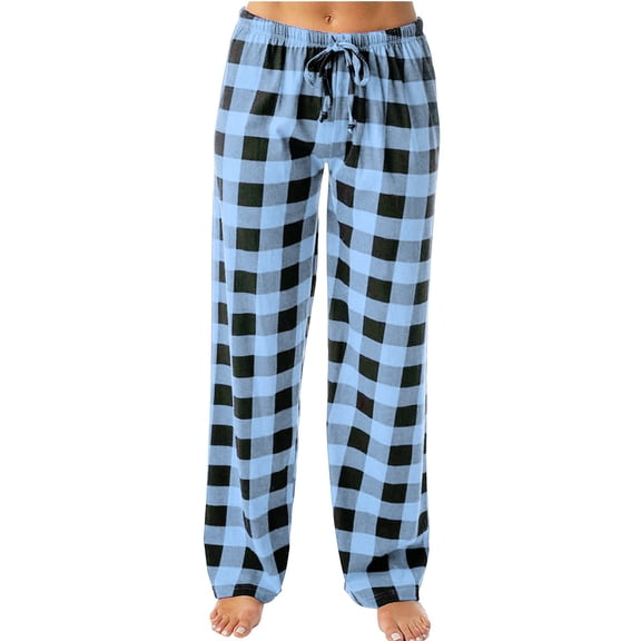 HongQid Women's Drawstring Pajama Pants Wide Leg Casual Comfy Sleepwear for Lounge and Yoga