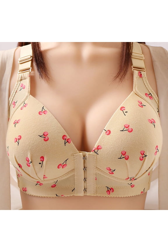 Women's Front Closure Bras Posture Full Coverage Plus Size Wire-free Bra