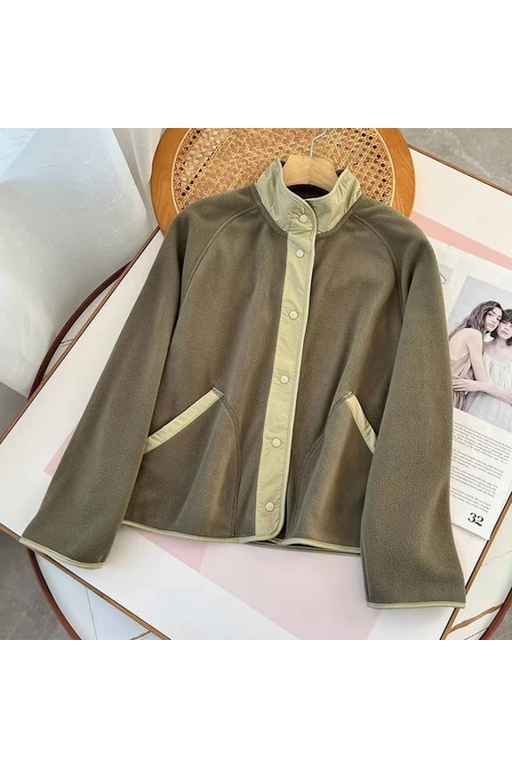 Women's Full Zip Soft Polar Fleece Jacket Outdoor Coat with Pockets Long-Sleeve Comfortable Outerwear