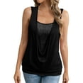 thumbnail image 1 of HongQid Women's Going Out Tops for Women Draped Front Halter Tops Beaded Sleeveless Y2k Tank Tops, 1 of 9