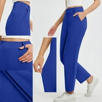 HongQid Women's Golf Pants with Belt Loops Zipper Pockets Stretch Travel Work Bussiness Dressy Casual Slacks